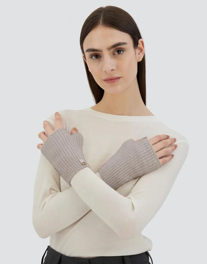 Herno GLOVES IN PLAINALPACA WOOL Chantilly Women Sleeves and Gloves