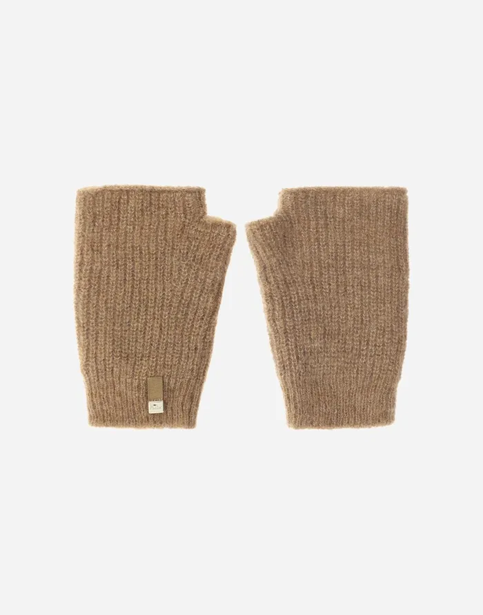 Herno GLOVES IN PLAINALPACA WOOL Earthenware Women Sleeves and Gloves