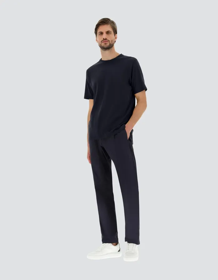 Herno JERSEY CREPE TSHIRT Blu Navy Men Tshirts and Polo Shirts