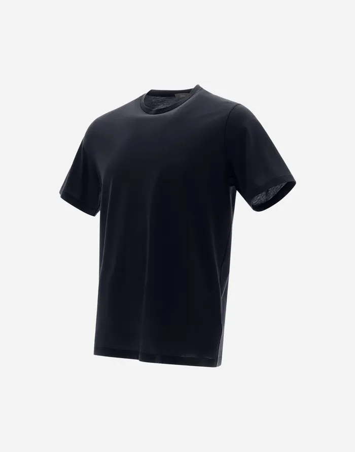 Herno JERSEY CREPE TSHIRT Blu Navy Men Tshirts and Polo Shirts
