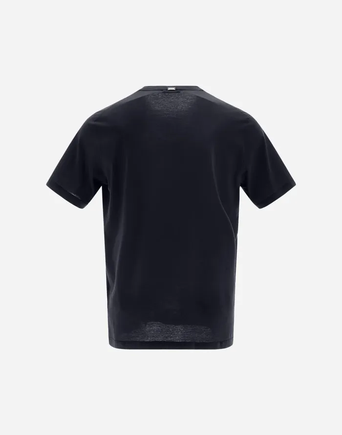 Herno JERSEY CREPE TSHIRT Blu Navy Men Tshirts and Polo Shirts