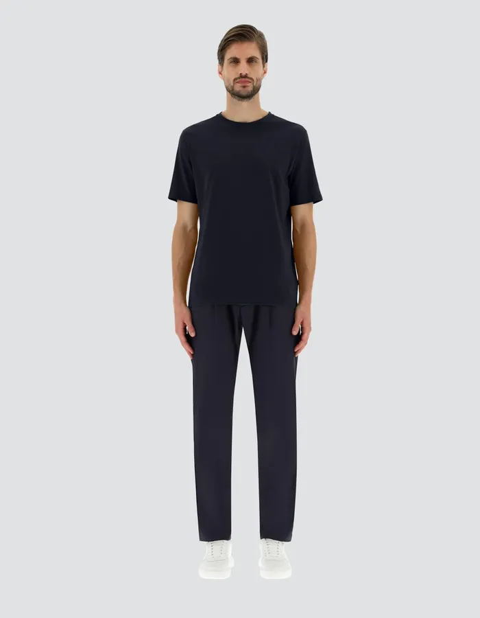 Herno JERSEY CREPE TSHIRT Blu Navy Men Tshirts and Polo Shirts