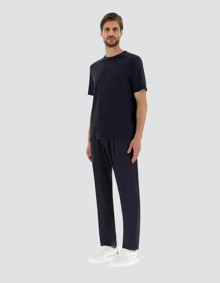 Herno JERSEY CREPE TSHIRT Blu Navy Men Tshirts and Polo Shirts
