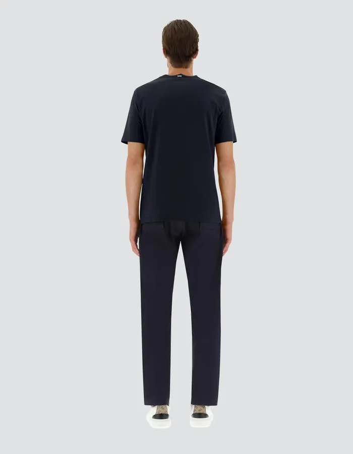 Herno JERSEY CREPE TSHIRT Blu Navy Men Tshirts and Polo Shirts