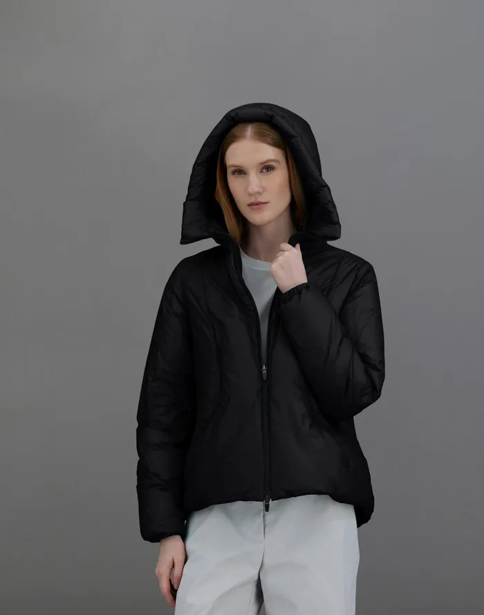 Herno LAMINAR JACKET IN TRANSLUCENT RIPSTOP Black Women Laminar Down Jackets