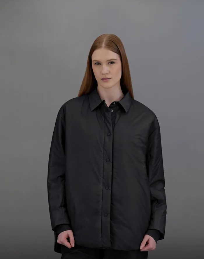 Herno LAMINAR OVERSHIRT IN TRANSLUCENT RIPSTOP Black Women Shirts