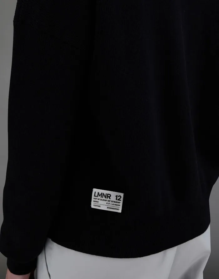 Herno LAMINAR SWEATER IN COTTON and WOOL KNIT Black Women Sweaters and Cardigan