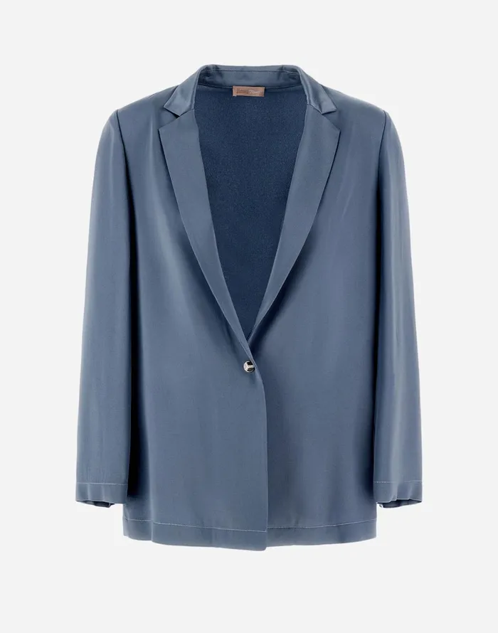 Herno RESORT BLAZER IN SATIN EFFECT Denim Women Blazers