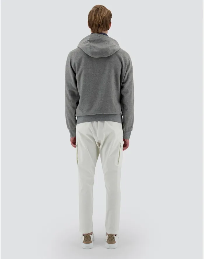 Herno RESORT BOMBER JACKET IN CASHMERE Light Grey Men Sweatshirts and Bomber