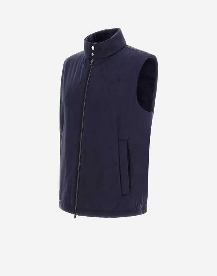Herno RESORT GILET IN SUEDE EFFECT Resort Blue Men Vests