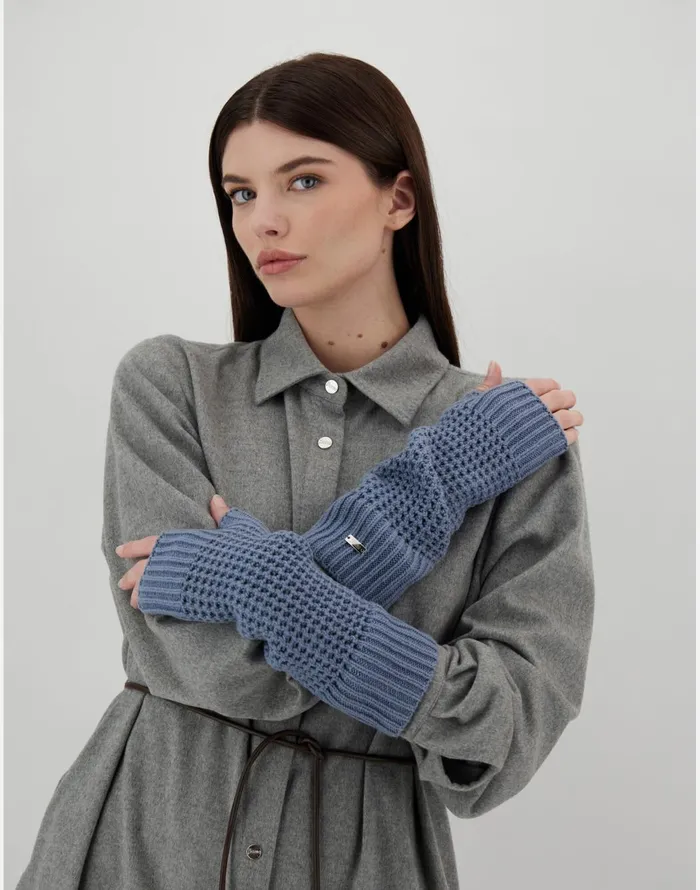 Herno RESORT SLEEVES IN INFINITY CUT OUT Air Force Blue Women Sleeves and Gloves