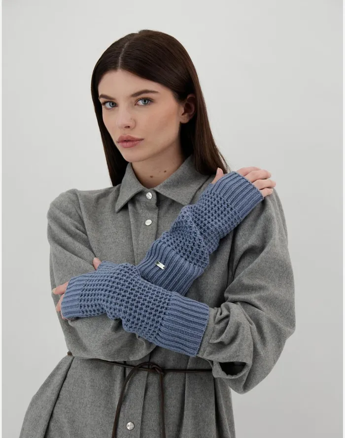 Herno RESORT SLEEVES IN INFINITY CUT OUT Air Force Blue Women Sleeves and Gloves