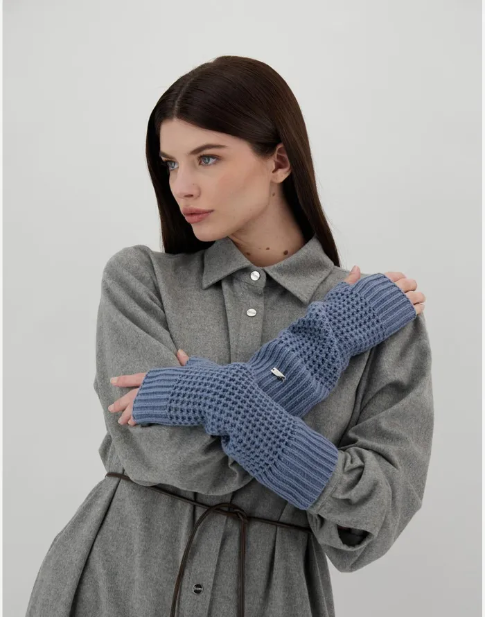 Herno RESORT SLEEVES IN INFINITY CUT OUT Air Force Blue Women Sleeves and Gloves