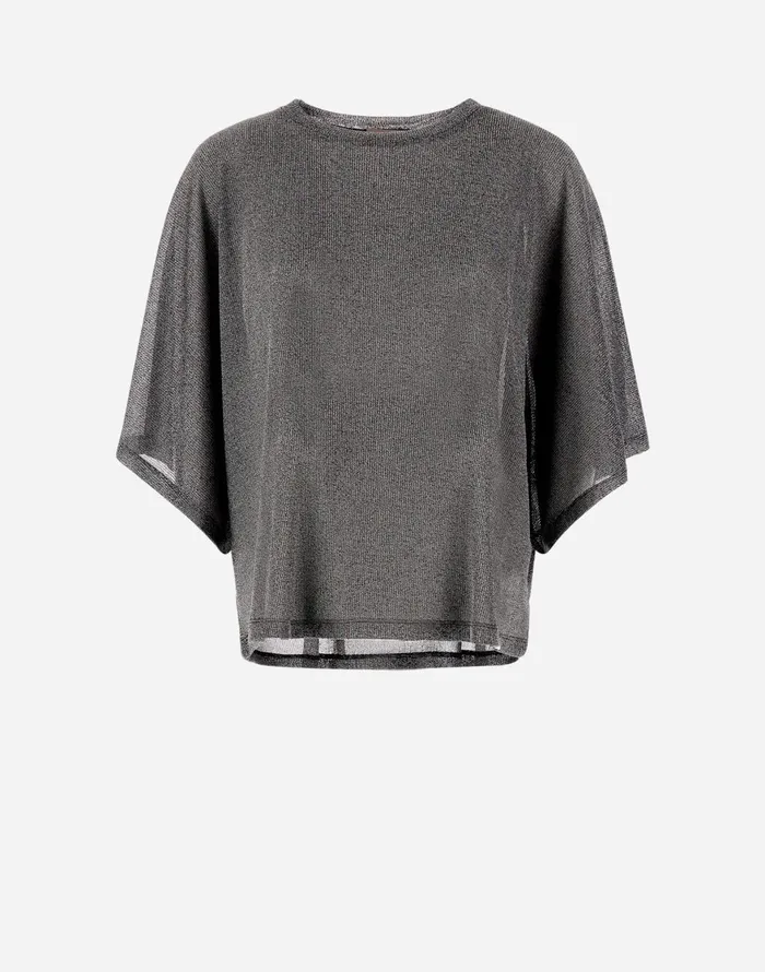 Herno RESORT SWEATER IN SHINE THROUGH Light Grey Women Tshirts and Tops