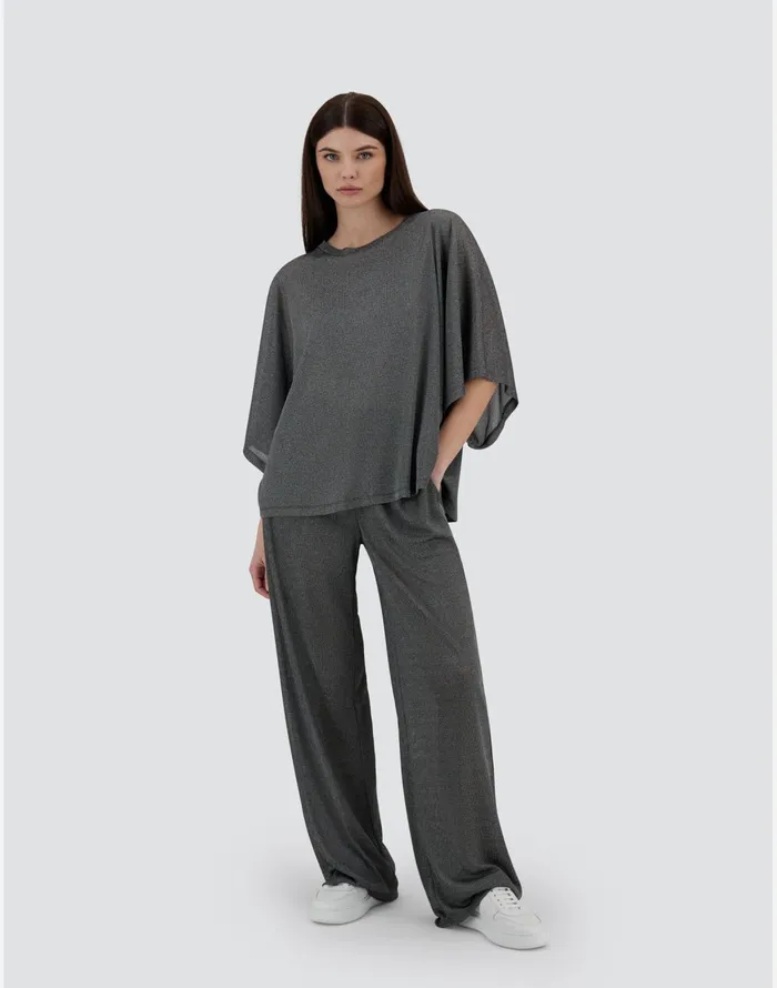 Herno RESORT SWEATER IN SHINE THROUGH Light Grey Women Tshirts and Tops