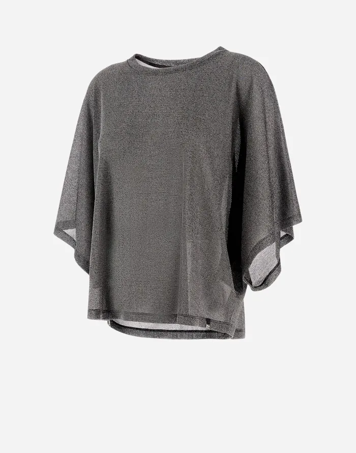 Herno RESORT SWEATER IN SHINE THROUGH Light Grey Women Tshirts and Tops
