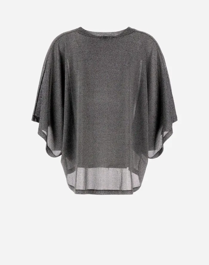 Herno RESORT SWEATER IN SHINE THROUGH Light Grey Women Tshirts and Tops