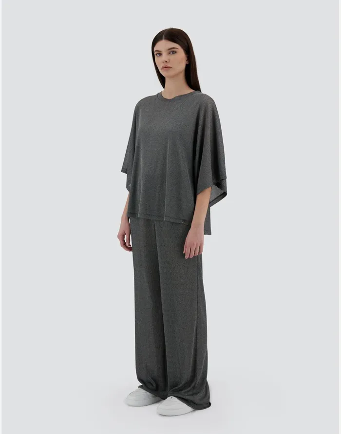 Herno RESORT SWEATER IN SHINE THROUGH Light Grey Women Tshirts and Tops