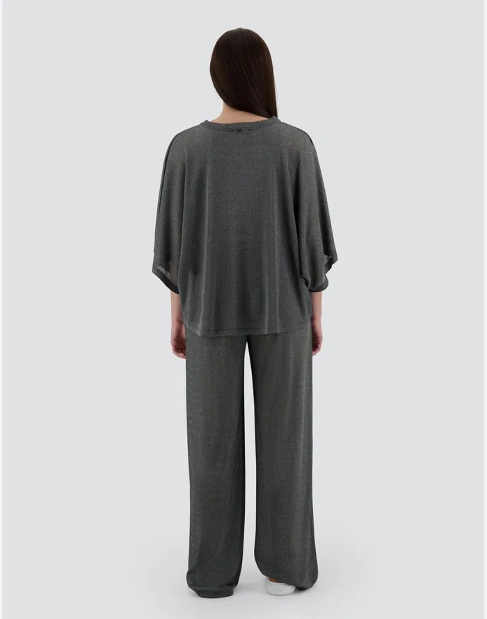 Herno RESORT SWEATER IN SHINE THROUGH Light Grey Women Tshirts and Tops