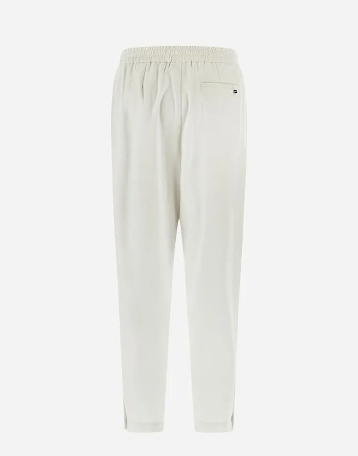 Herno RESORT TROUSERS IN CASHMERE SILK Ivory Women Trousers