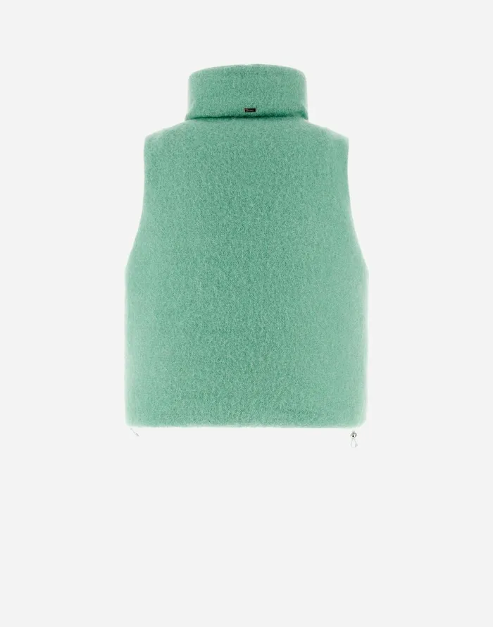 Herno RESORT WAISTCOAT IN MESH CLOUD Pastel Green Women Vests