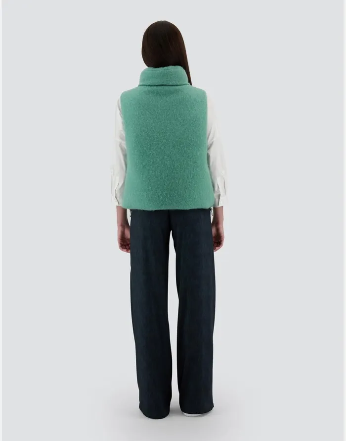 Herno RESORT WAISTCOAT IN MESH CLOUD Pastel Green Women Vests