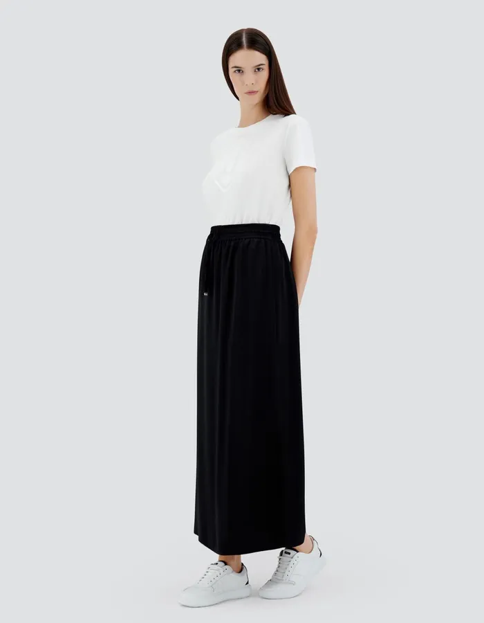Herno SATIN SKIRT Black Women Skirts and Dresses