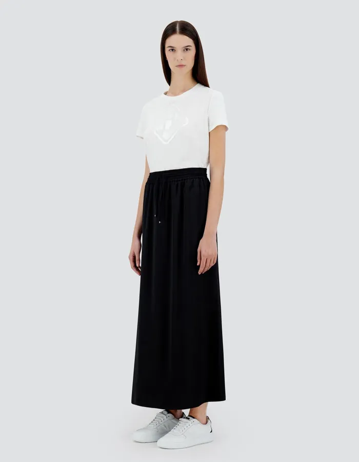 Herno SATIN SKIRT Black Women Skirts and Dresses