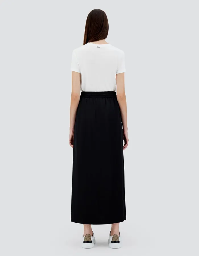 Herno SATIN SKIRT Black Women Skirts and Dresses