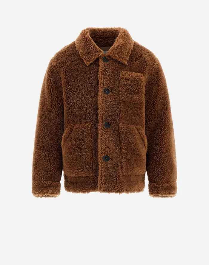 Herno SHIRT IN ECO FUR Camel Kids Clothing