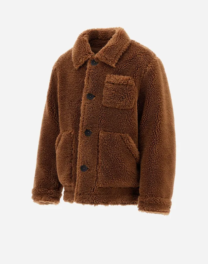 Herno SHIRT IN ECO FUR Camel Kids Clothing