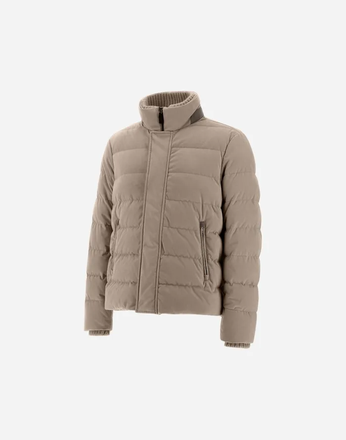 Herno SUEDE EFFECT BOMBER JACKET Dove Grey Men Parka and Jackets
