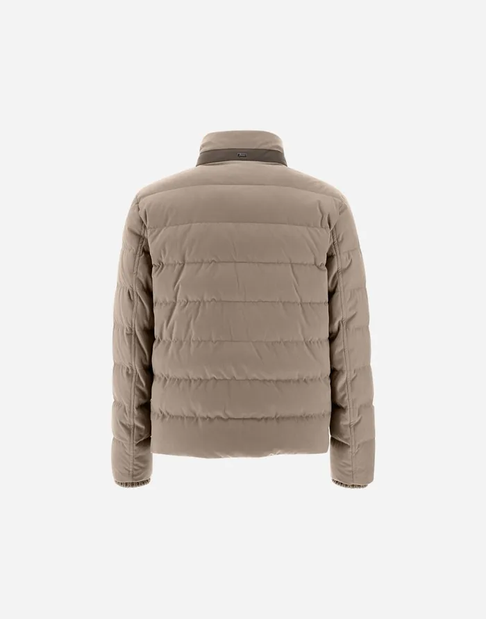 Herno SUEDE EFFECT BOMBER JACKET Dove Grey Men Parka and Jackets