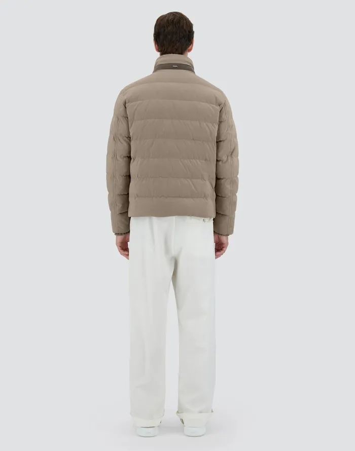 Herno SUEDE EFFECT BOMBER JACKET Dove Grey Men Parka and Jackets