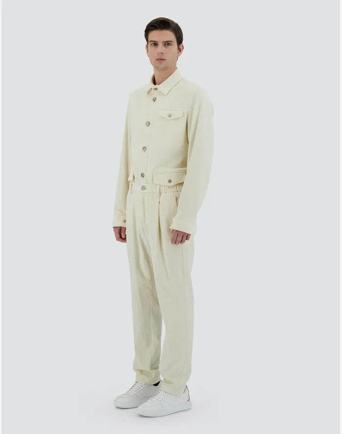 Herno TROUSERS IN LUXURY VELVET Natural Men Trousers