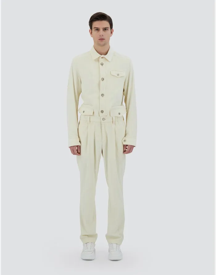 Herno TROUSERS IN LUXURY VELVET Natural Men Trousers