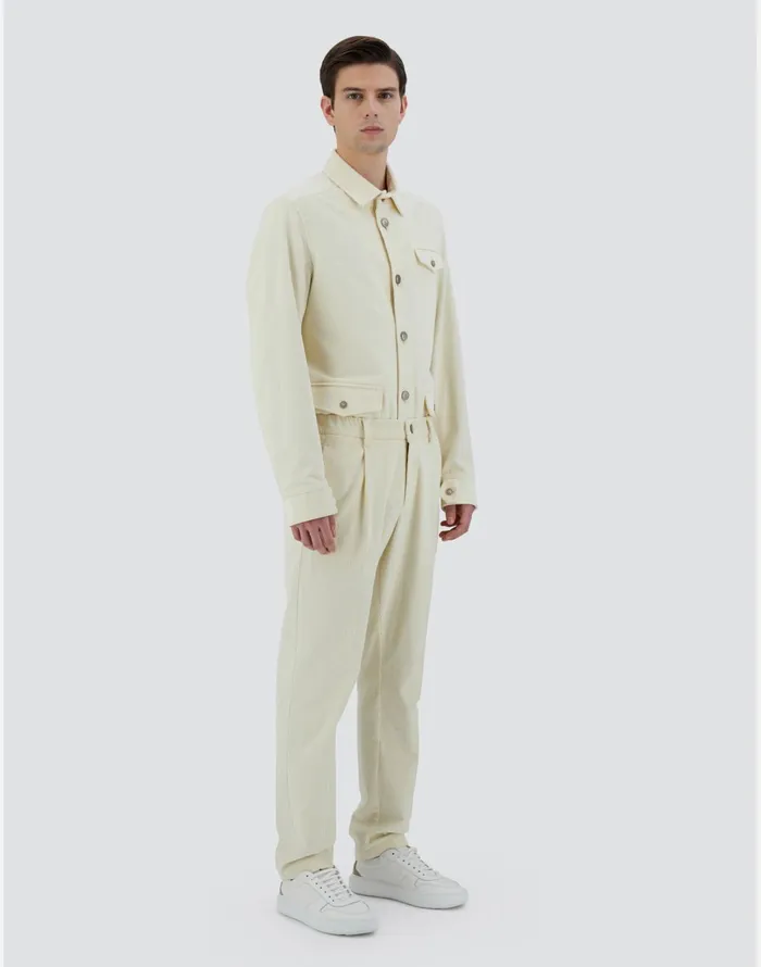 Herno TROUSERS IN LUXURY VELVET Natural Men Trousers