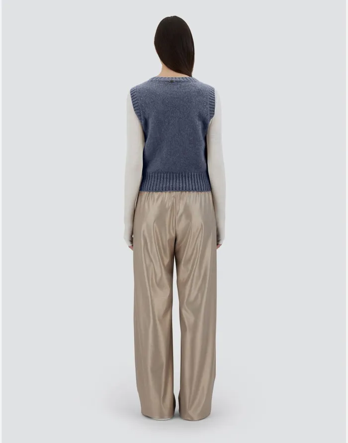 Herno VEST IN PLAINALPACA WOOL Light Blue Women Knitwear