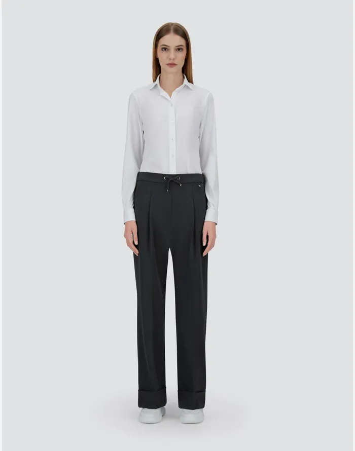 Herno WOMEN039S EASY SUIT STRETCH TROUSERS Iron Women Trousers