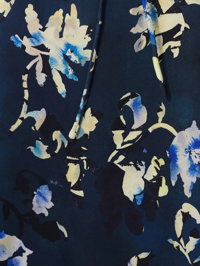 Hidden Floral Satin Dress Navy Women Jigsaw Dresses and Jumpsuits