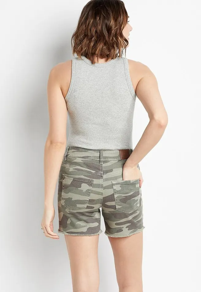 High Rise Fray Hem 5In Short Women Maurices Jeans