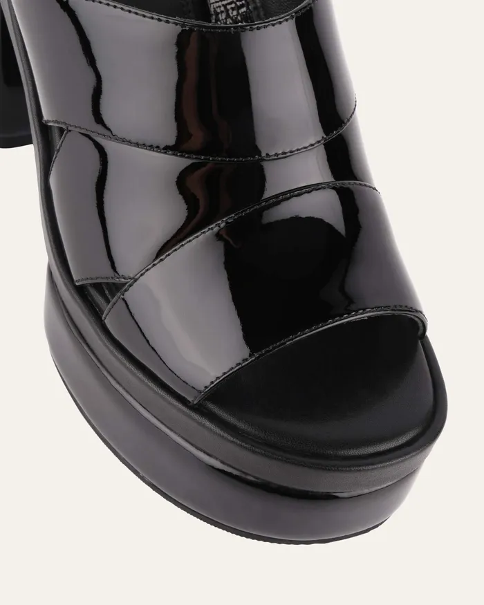 HIGH SANDALS jomercer Women Faye high heel platform sandals black patent HIGH SANDALS jomercer Women Faye high heel platform sandals black patent