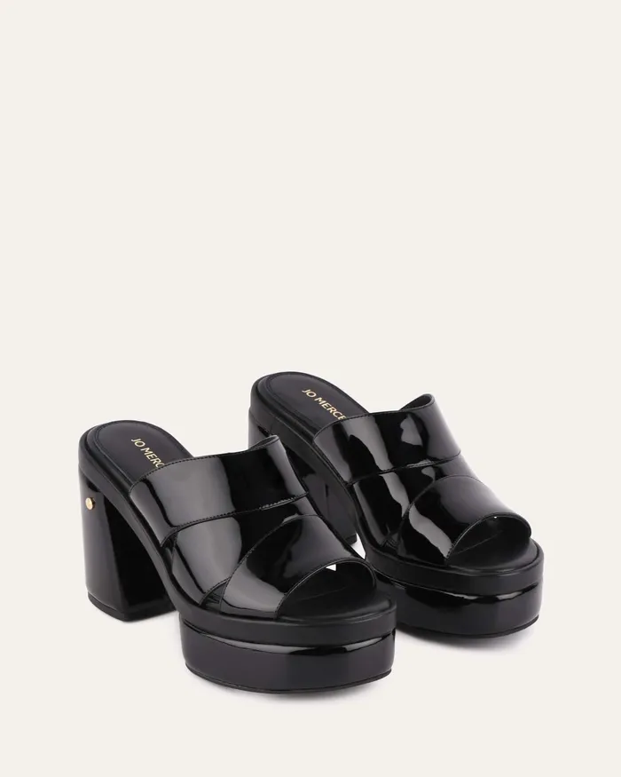 HIGH SANDALS jomercer Women Faye high heel platform sandals black patent HIGH SANDALS jomercer Women Faye high heel platform sandals black patent