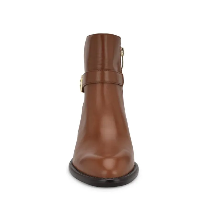 Hoken Ankle Booties Brown Leather Women Nine West Boots and Booties