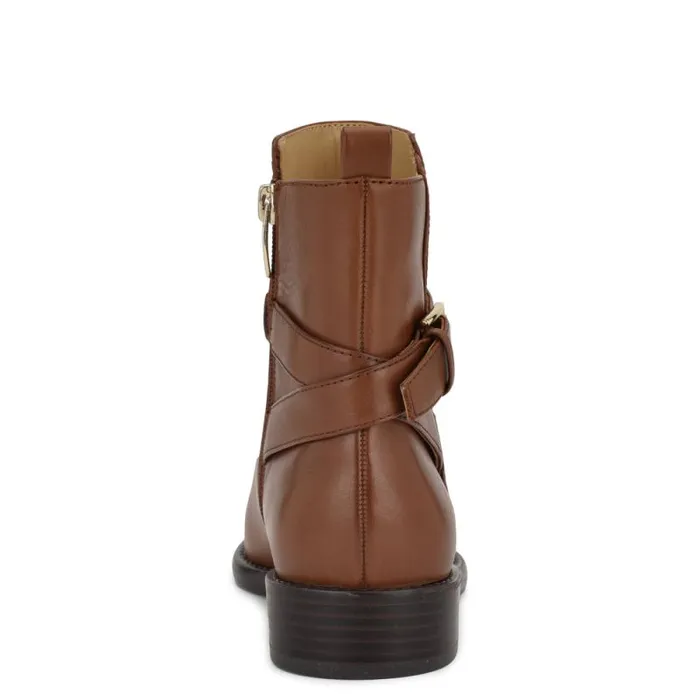 Hoken Ankle Booties Brown Leather Women Nine West Boots and Booties