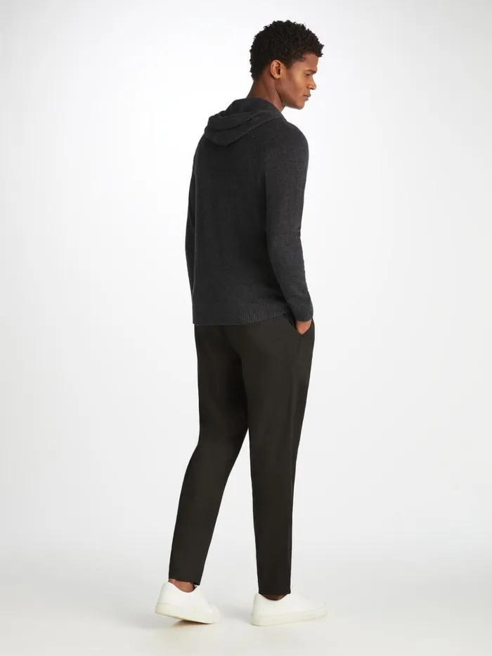 Hooded Tops Men Derek Rose Hoodie Finley Cashmere Charcoal