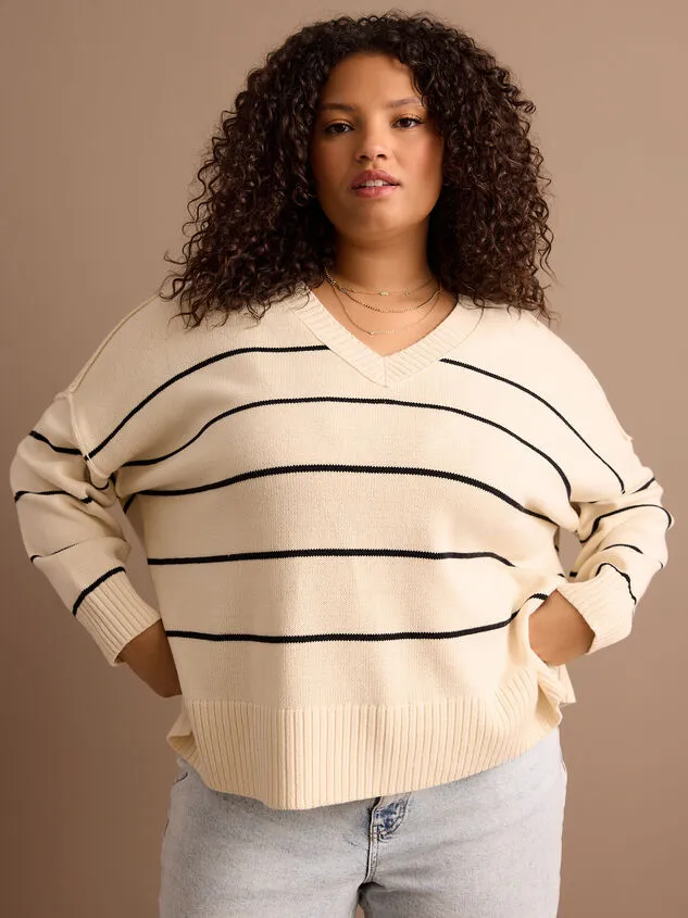 Hope Striped Sweater Ivoryblack Women Altar039d State Sweaters Cardigans
