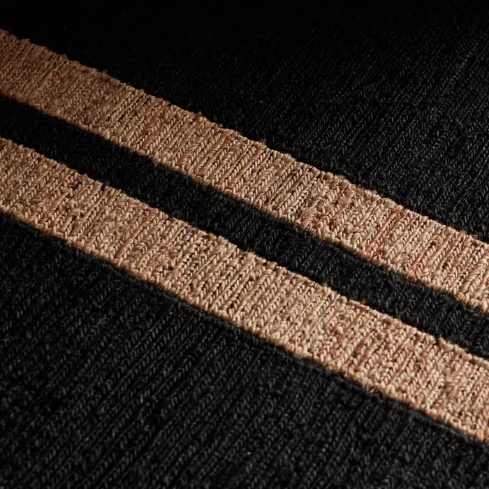 HOUSE James Perse Jute Collection Jute Runner 35FT X 14FT Charcoalnatural Stripe