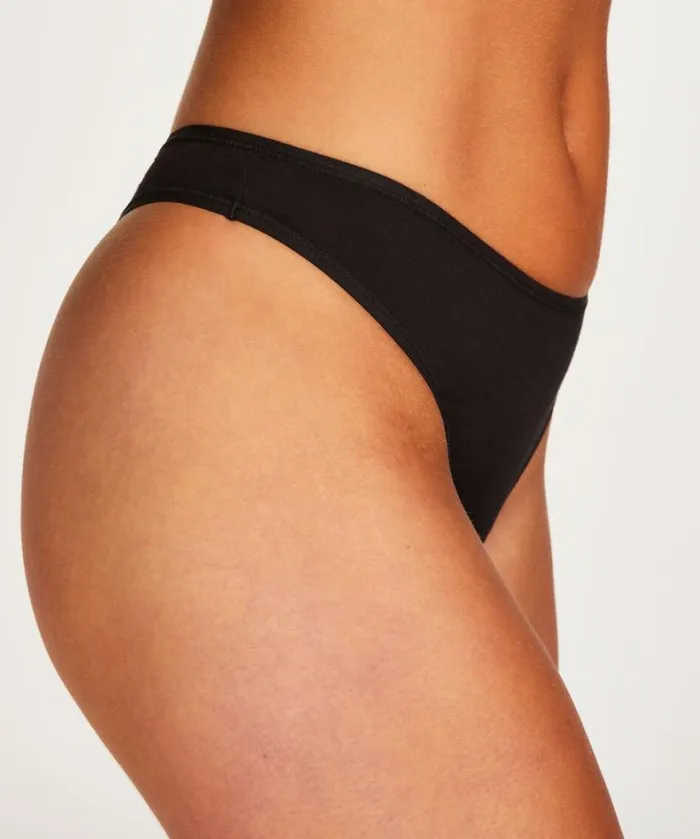 Hunkemller 2 Cotton Thongs Kim 8211 Black Black 8211 Women