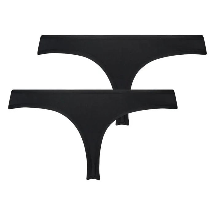 Hunkemller 2 Cotton Thongs Kim 8211 Black Black 8211 Women